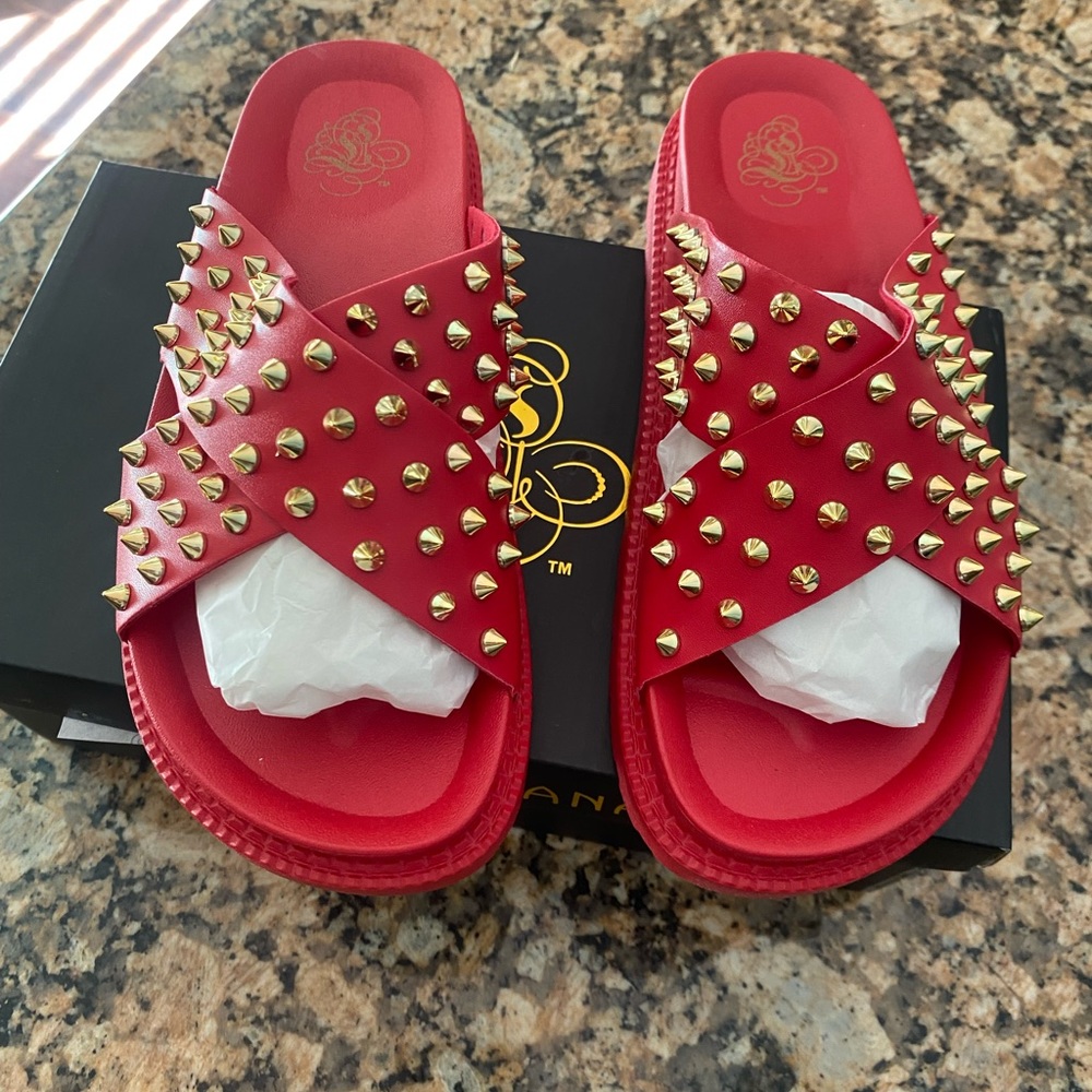 Misss L By Liliana Spiked Upper Sandals Size:7